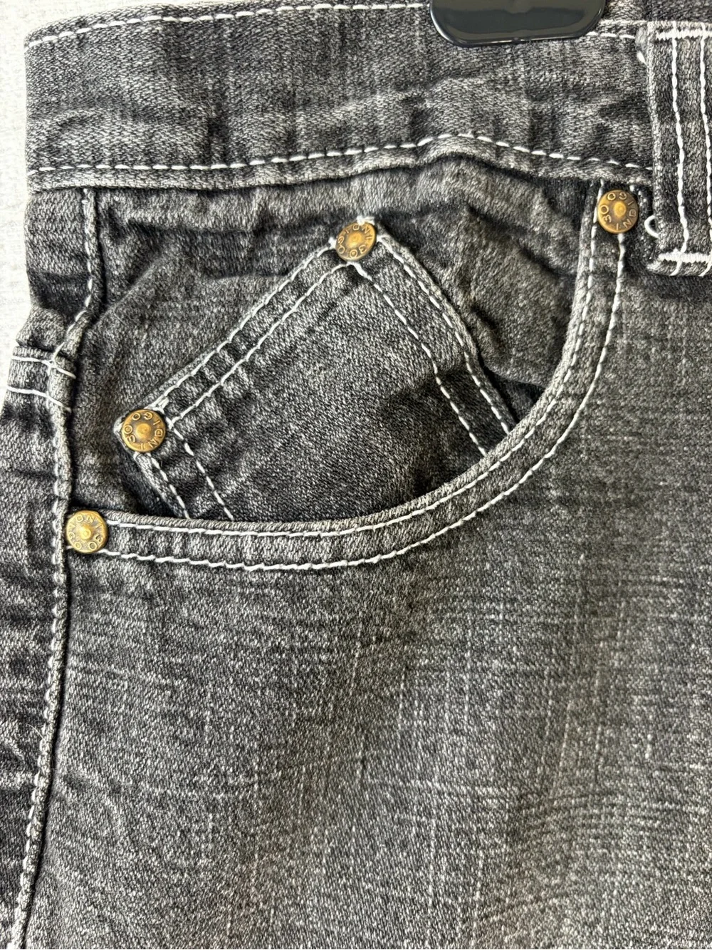Y2K Indigo 30 Men's Black Cotton Denim Shorts 34 Waist BAGGY